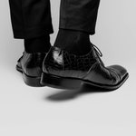Caporicci 1114 Alligator Oxfords Black