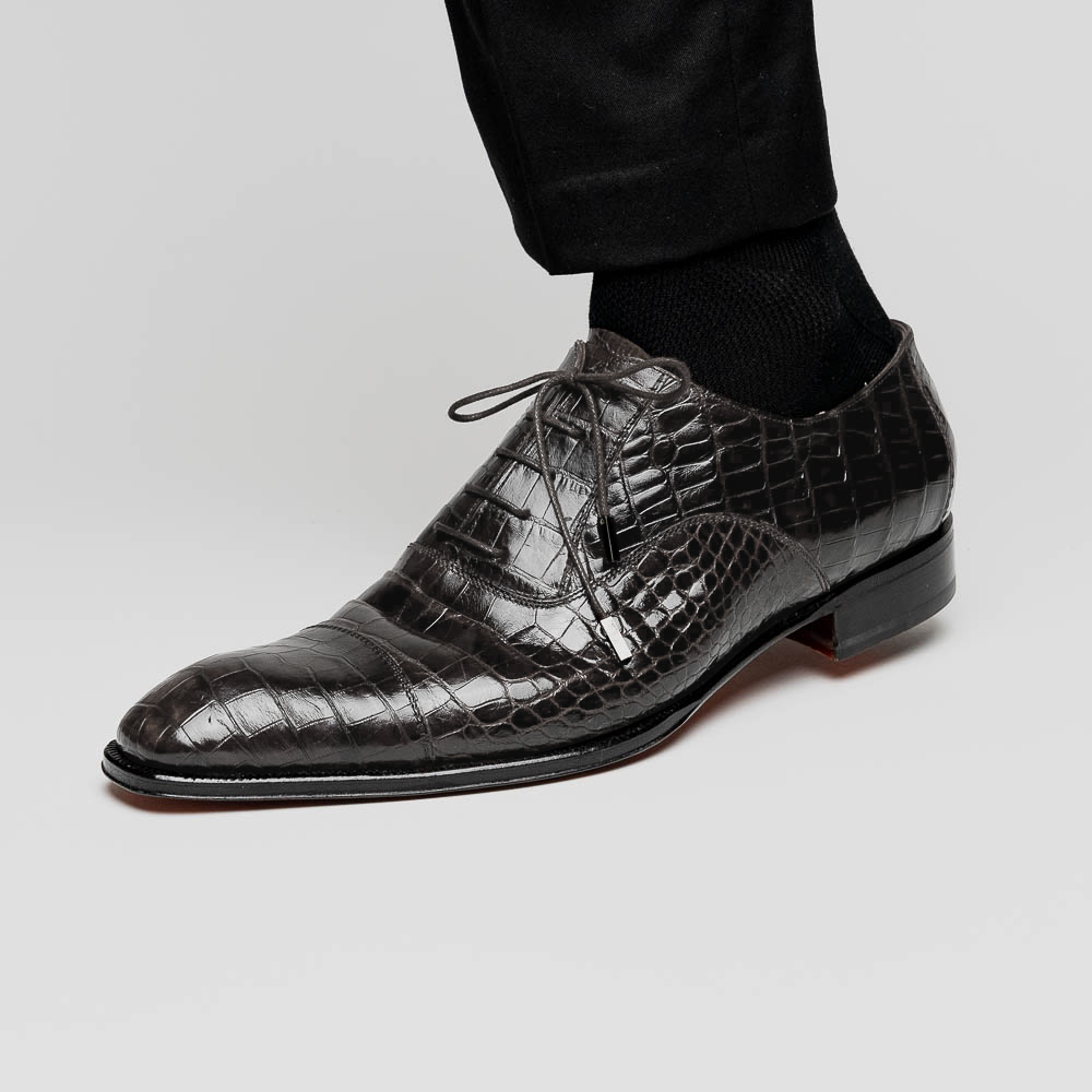 Caporicci 1114 Alligator Oxfords Grey Size 7