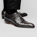 Caporicci 1114 Alligator Oxfords Grey Size 7