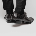 Caporicci 1114 Alligator Oxfords Grey Size 7