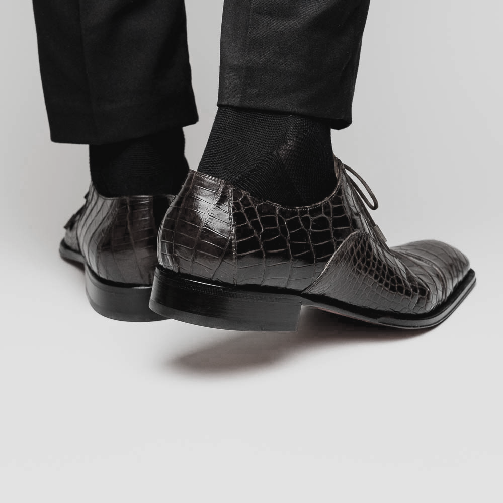 Caporicci 1114 Alligator Oxfords Grey Size 7