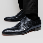 Caporicci 1114 Alligator Oxfords Navy