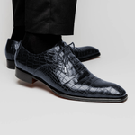 Caporicci 1114 Alligator Oxfords Navy