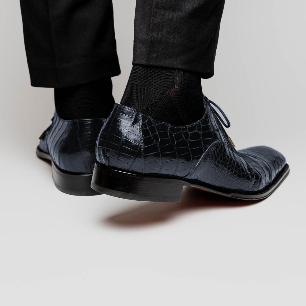 Caporicci 1114 Alligator Oxfords Navy