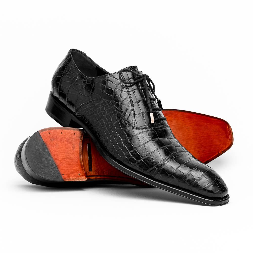 Caporicci 1114 Alligator Oxfords Black