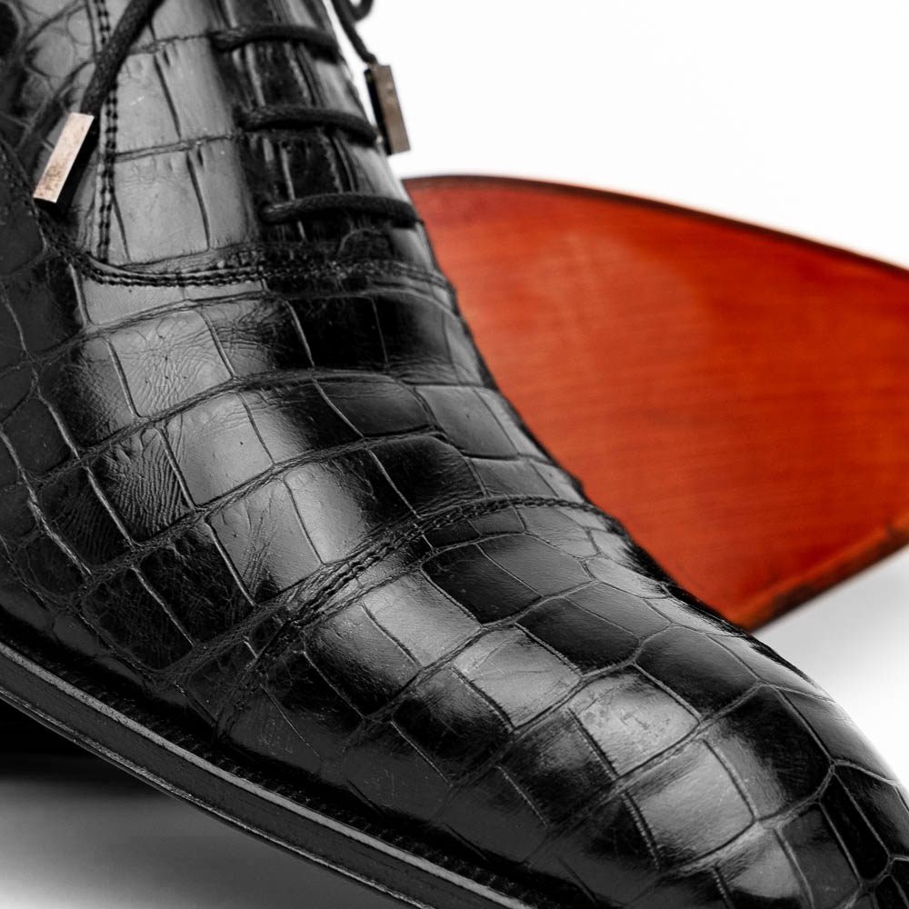 Caporicci 1114 Alligator Oxfords Black