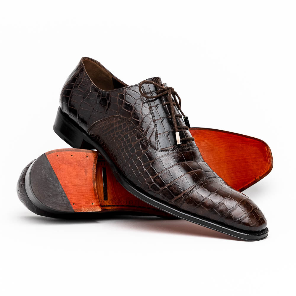 Caporicci 1114 Alligator Oxfords TD Moro| MensDesignerShoe.com