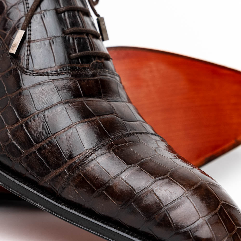 Caporicci 1114 Alligator Oxfords TD Moro| MensDesignerShoe.com
