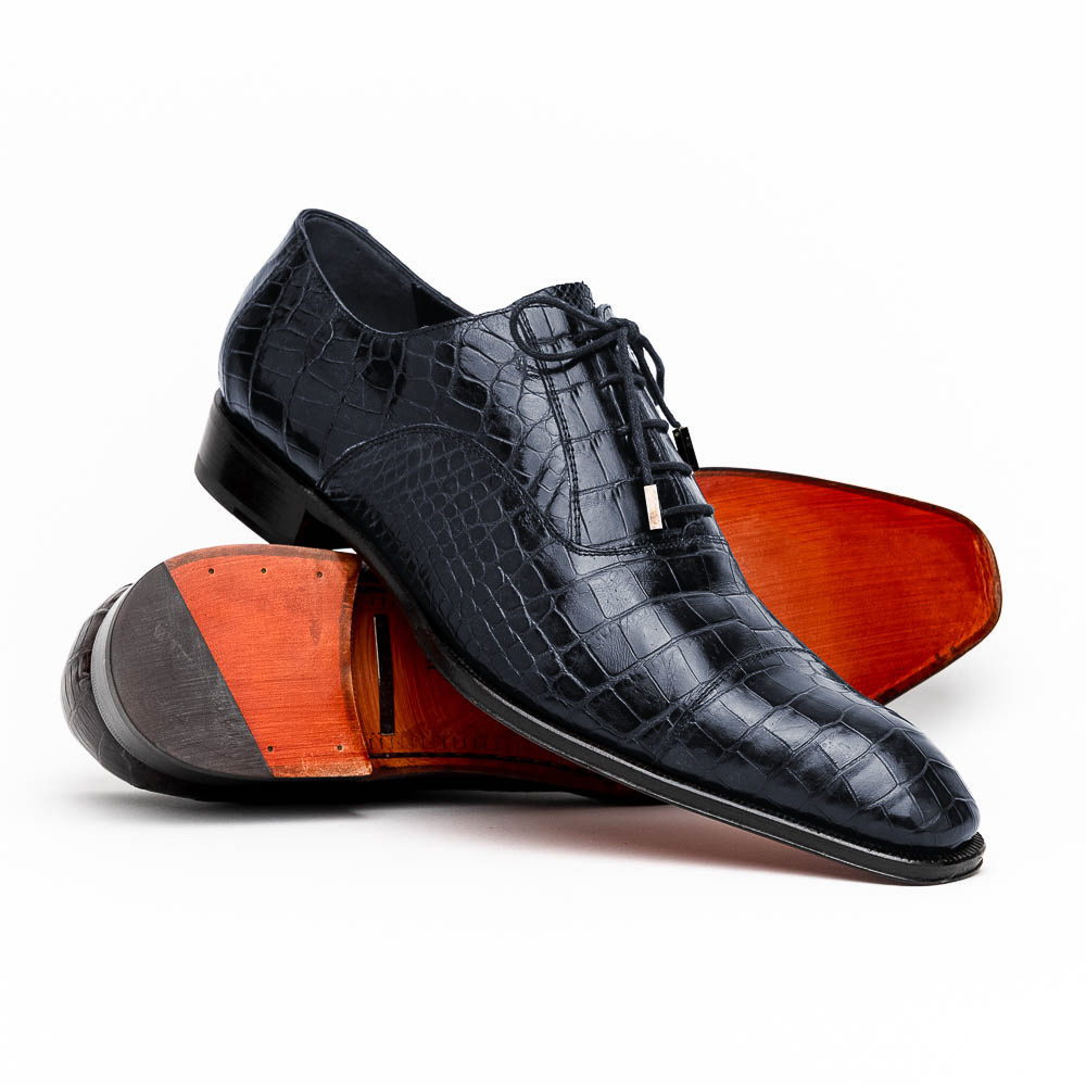 Caporicci 1114 Alligator Oxfords Navy