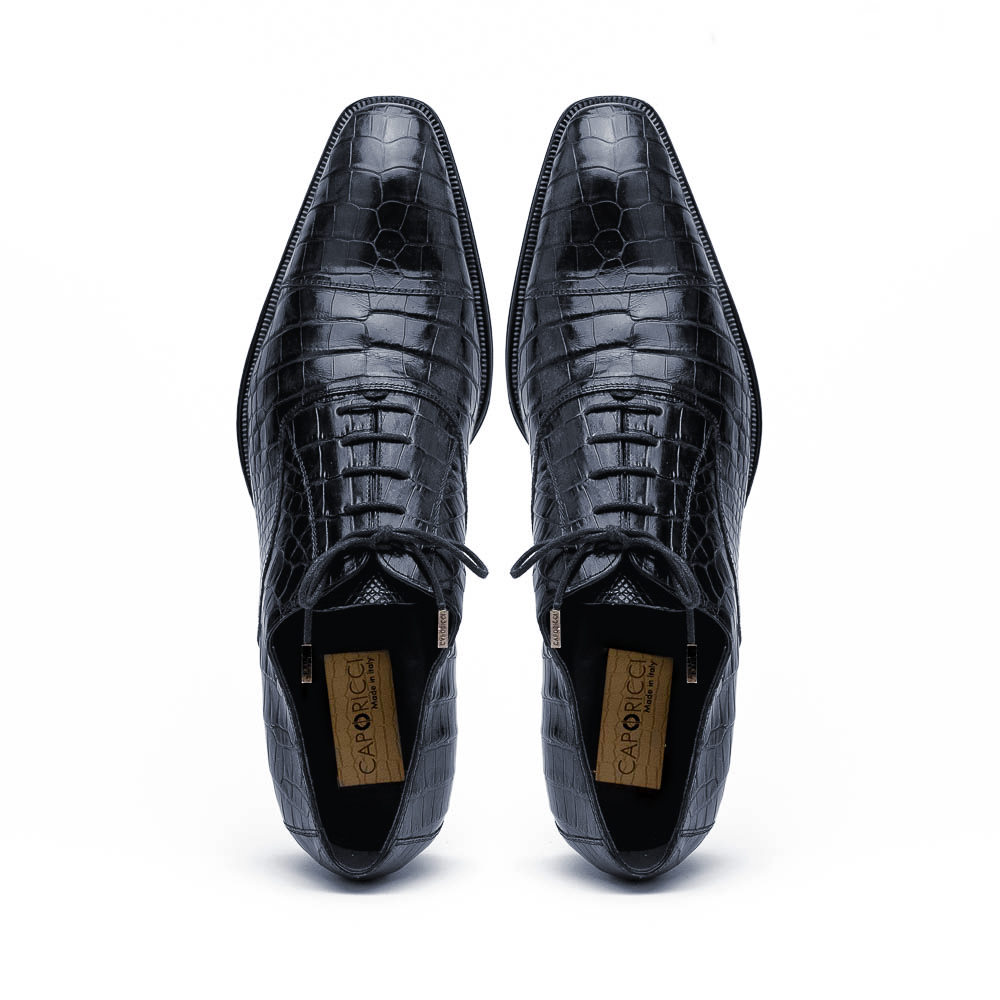Caporicci 1114 Alligator Oxfords Navy