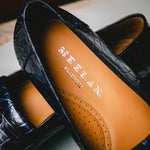 Mezlan Rodeo 1129C Crocodile Tassel Loafers Navy EXCLUSIVE
