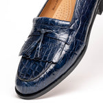 Mezlan Rodeo 1129C Crocodile Tassel Loafers Navy EXCLUSIVE