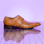 Mauri Castello Alligator Derby Shoes Cognac