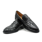 Zelli Roma Nile Crocodile Penny Loafers Black (12-100-BLK)