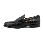 Zelli Roma Nile Crocodile Penny Loafers Black (12-100-BLK)