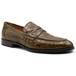 Zelli Roma Nile Crocodile Penny Loafers Honey