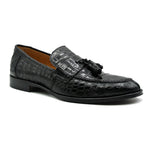 Zelli Como Nile Crocodile Tassel Loafers Black