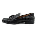Zelli Como Nile Crocodile Tassel Loafers Black Size 10