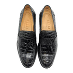 Zelli Como Nile Crocodile Tassel Loafers Black Size 10