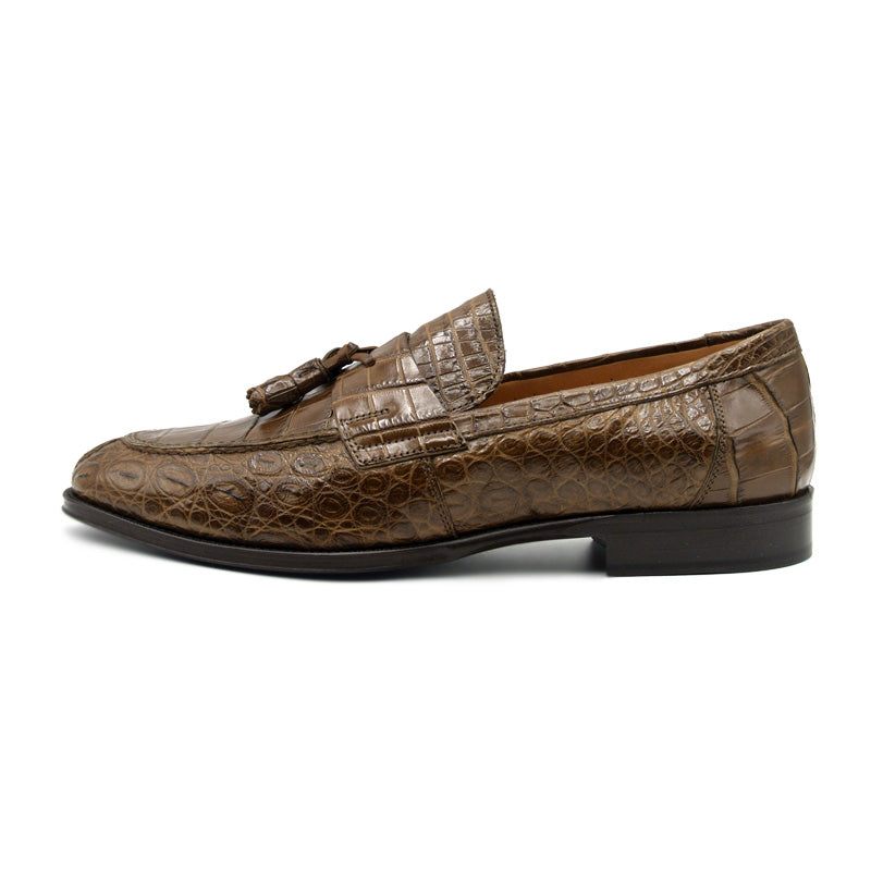 Zelli Como Nile Crocodile Tassel Loafers Honey Size 10