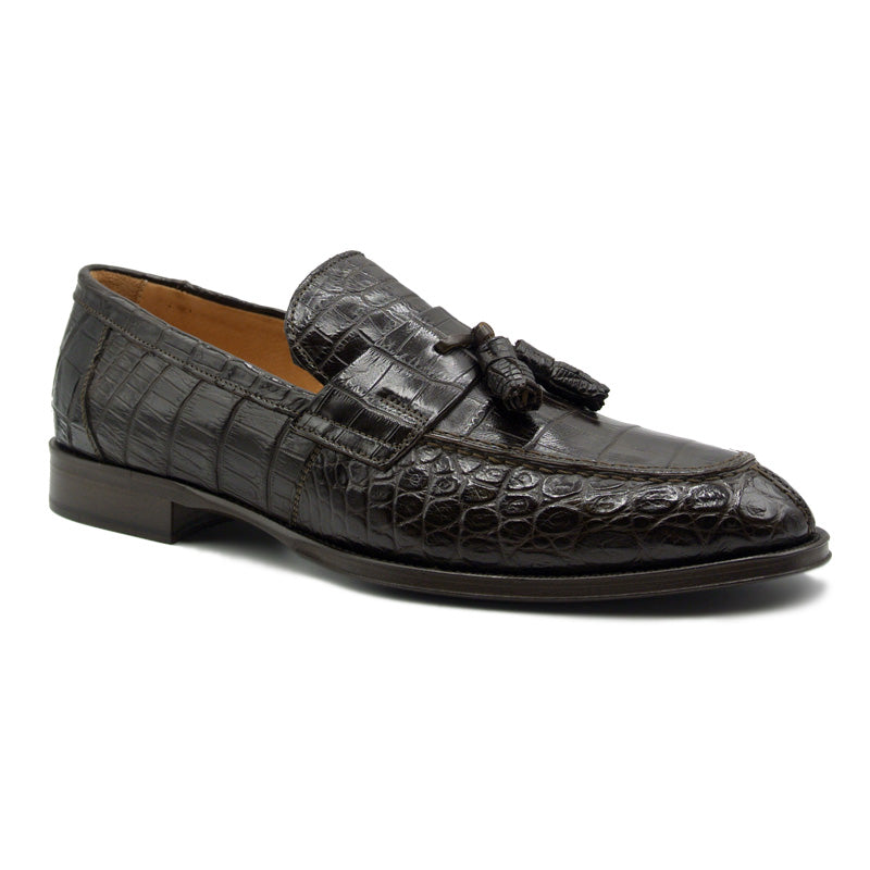 Zelli Como Nile Crocodile Tassel Loafers Nicotine