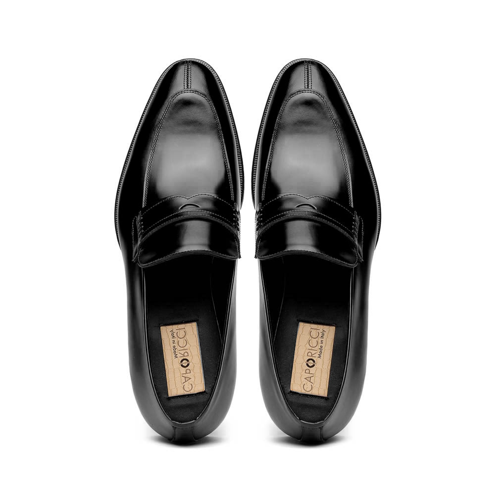 Caporicci 1205 Calfskin Loafers Black Size 12