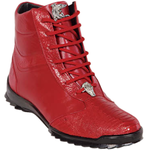 Los Altos Ostrich Leg High Top Sneakers Red