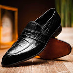 Caporicci 1208 Alligator Loafers Black Size 7.5