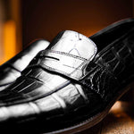 Caporicci 1208 Alligator Loafers Black Size 7.5