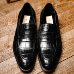 Caporicci 1208 Alligator Loafers Black Size 7.5