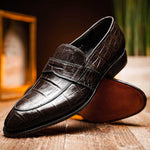 Caporicci 1208 Alligator Penny Loafers Brown