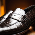 Caporicci 1208 Alligator Penny Loafers Brown