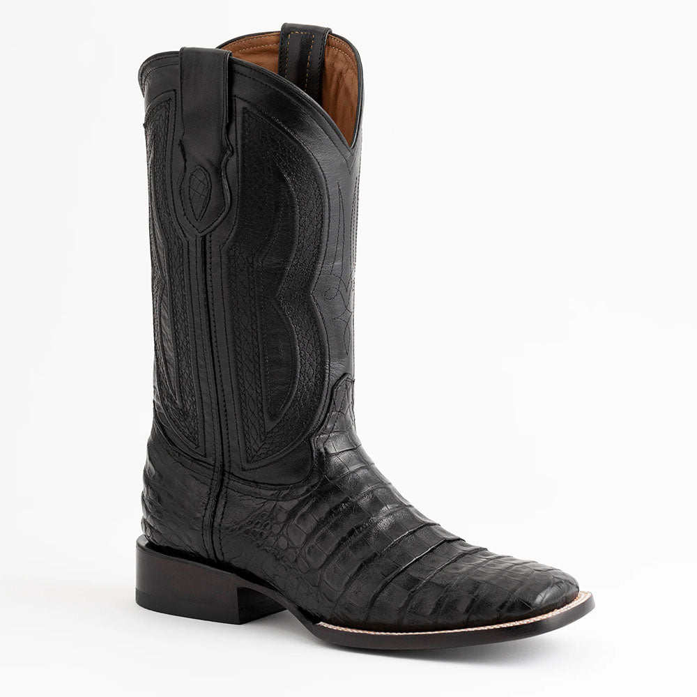 Ferrini Dakota 12493-04 Caiman Belly Square Toe Cowboy Boots Black