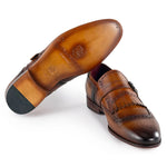 Paul Parkman Men's Kiltie Monkstrap Shoes Brown