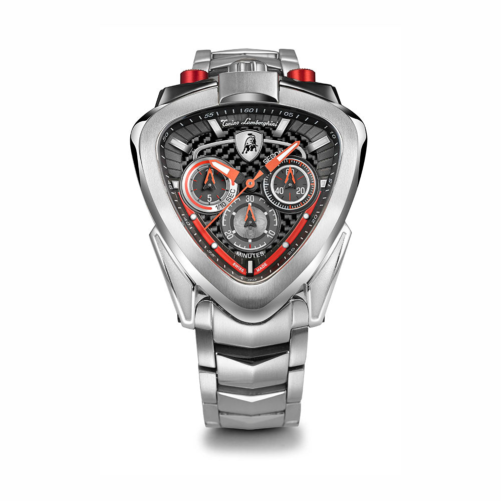 Tonino Lamborghini 12H-1 Chronographic Watch Silver / Black / Red