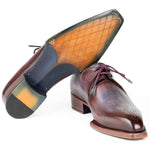 Paul Parkman Goodyear Welted Derby Shoes Ice Blue & Bordeaux