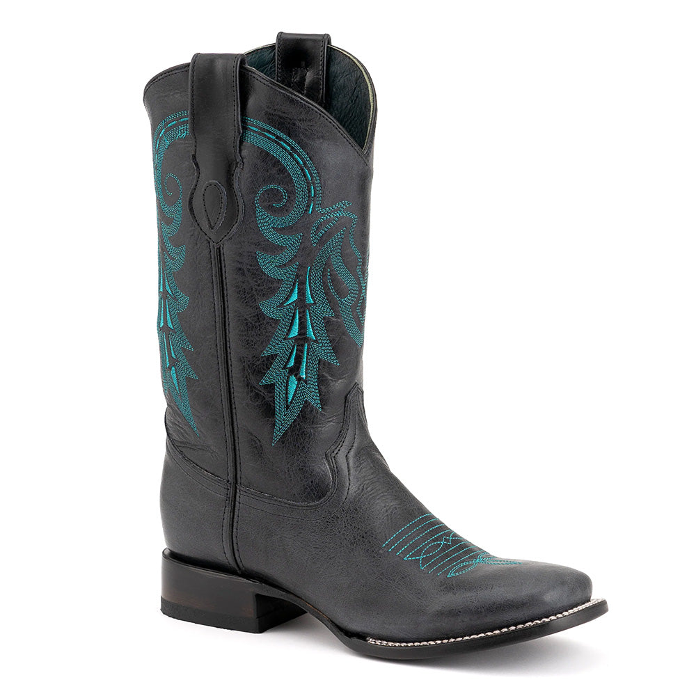 Ferrini Blaze 13293-04 Leather Square Toe Cowboy Boots Black