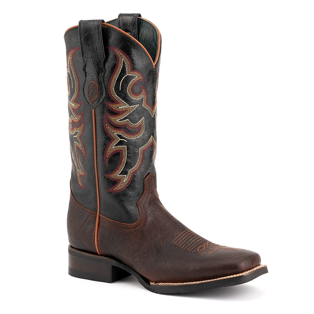 Ferrini Blaze 13293-09 Leather Square Toe Cowboy Boots Chocolate