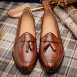 Zelli Franco Lizard Tassel Loafers Cognac (14-580-CGN)