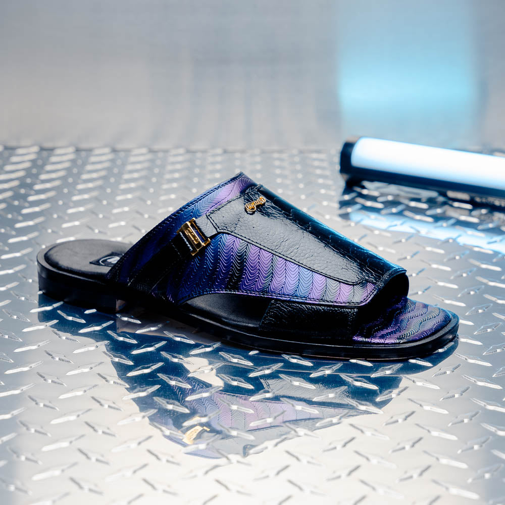 Mauri 1406/1 Aloha Ostrich Leg & Balera Sandal Black / Multi Purple (Special Order)