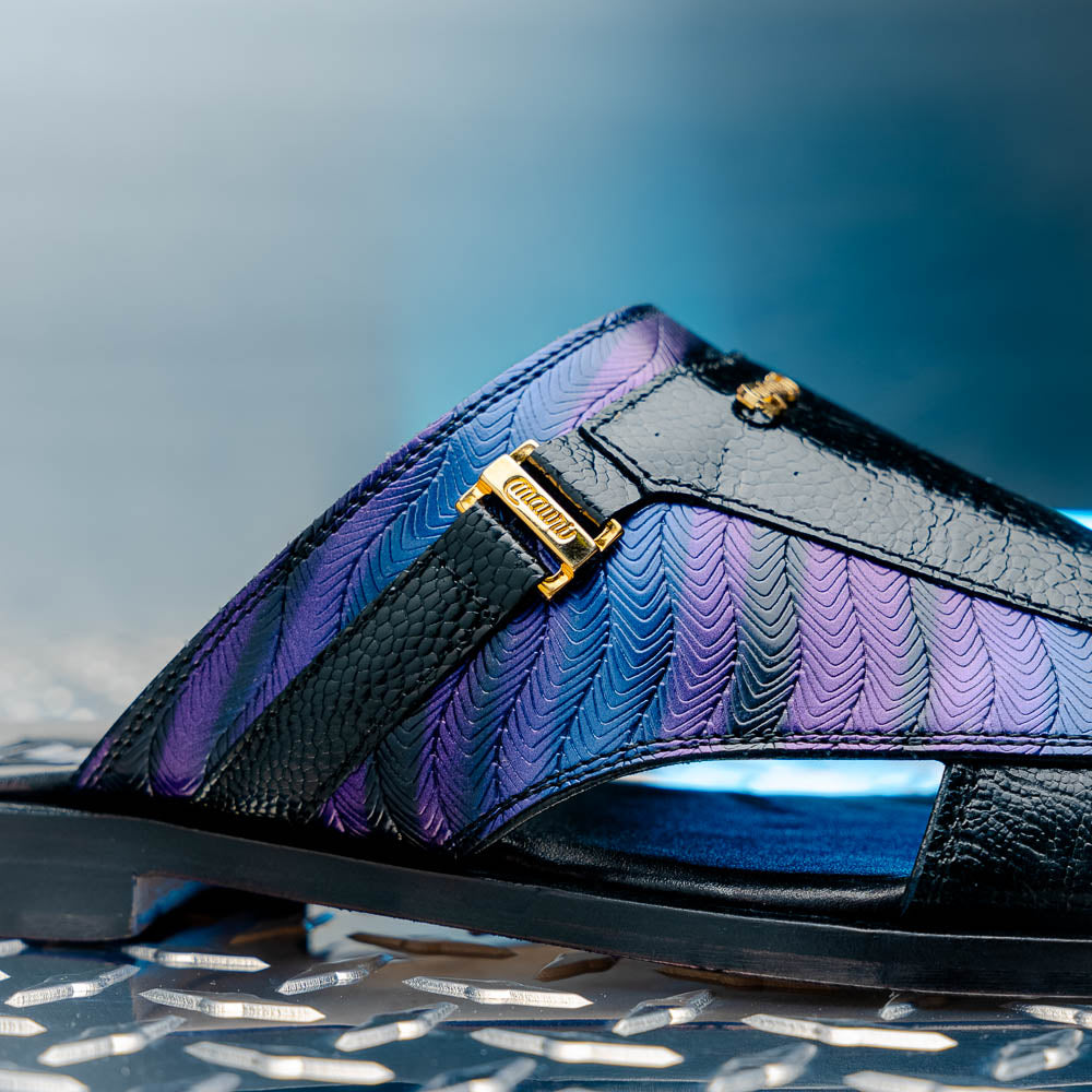 Mauri 1406/1 Aloha Ostrich Leg & Balera Sandal Black / Multi Purple (Special Order)