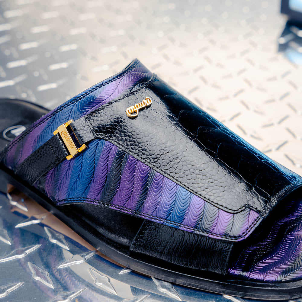 Mauri 1406/1 Aloha Ostrich Leg & Balera Sandal Black / Multi Purple (Special Order)