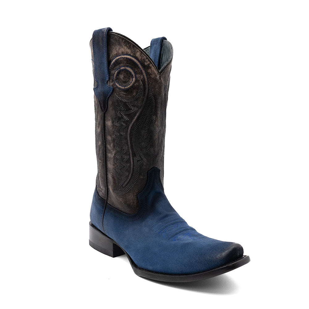 Ferrini Roughrider 14371-17 Leather Narrow Square Toe Cowboy Boots Electric Blue
