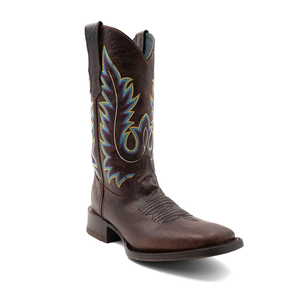 Ferrini Chase 14593-24 Leather Square Toe Cowboy Boots Chocolate