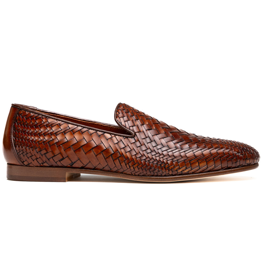 Zelli Rizzo Woven Calfskin Loafer Cognac (15-757-CGN)