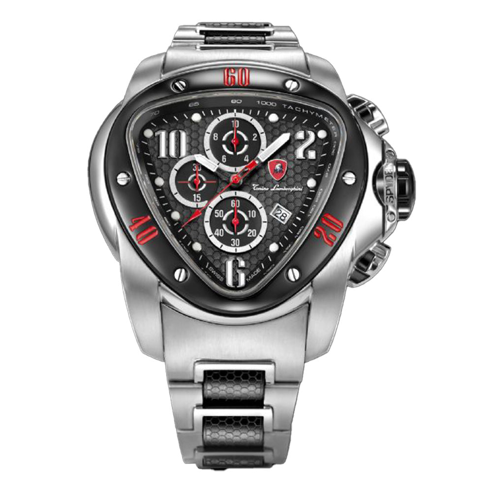 Tonino Lamborghini Jumbo Spyder 1501 Chronographic Watch Silver / Black