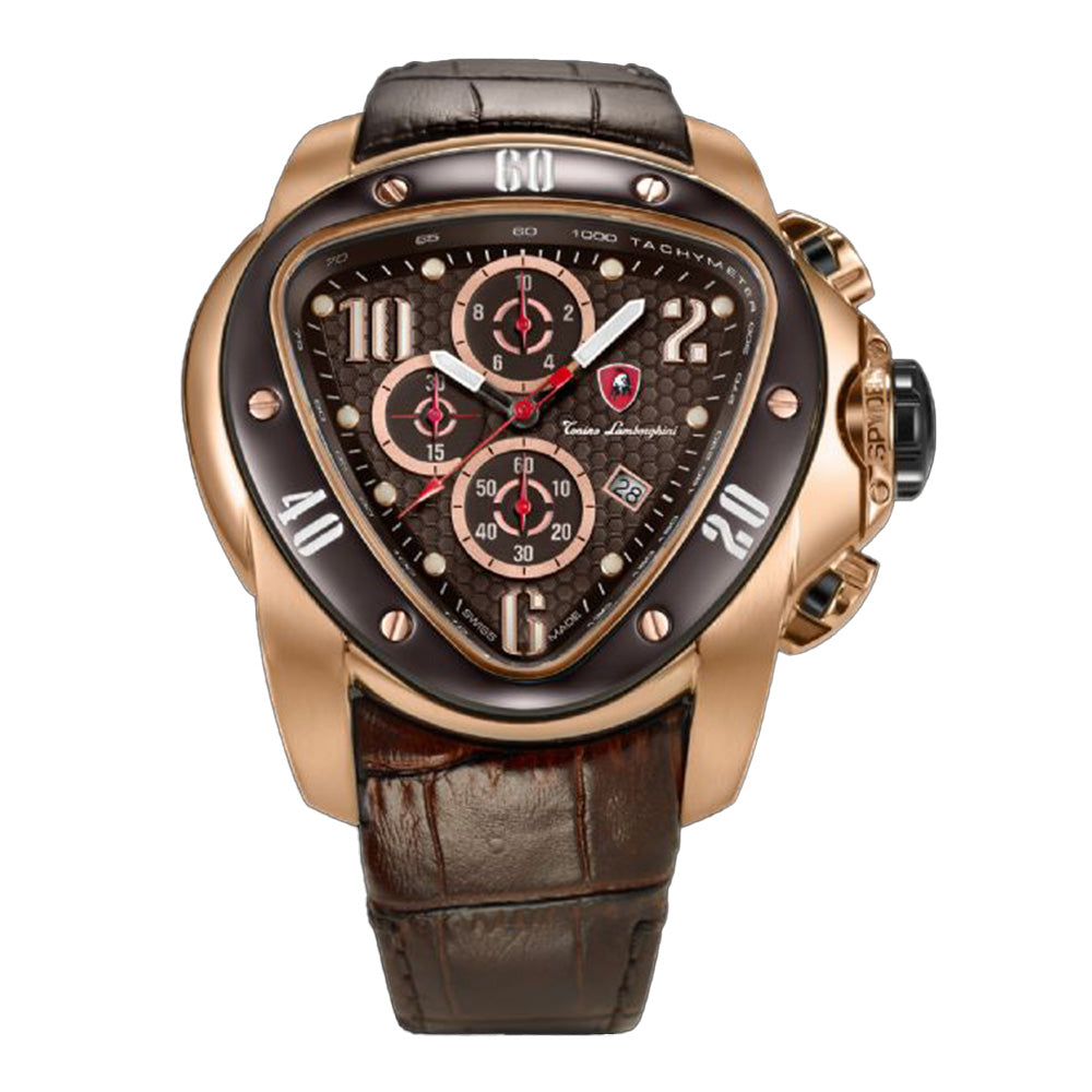 Tonino Lamborghini Jumbo Spyder 1504 Chronographic Watch Gold / Brown