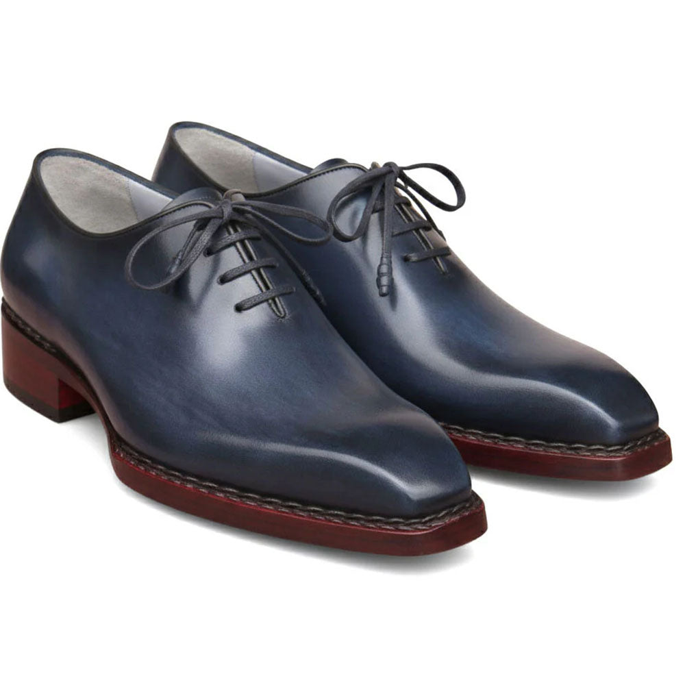 Paul Parkman Norwegian Welted Seamless Wholecut Oxford Shoes Navy Blue