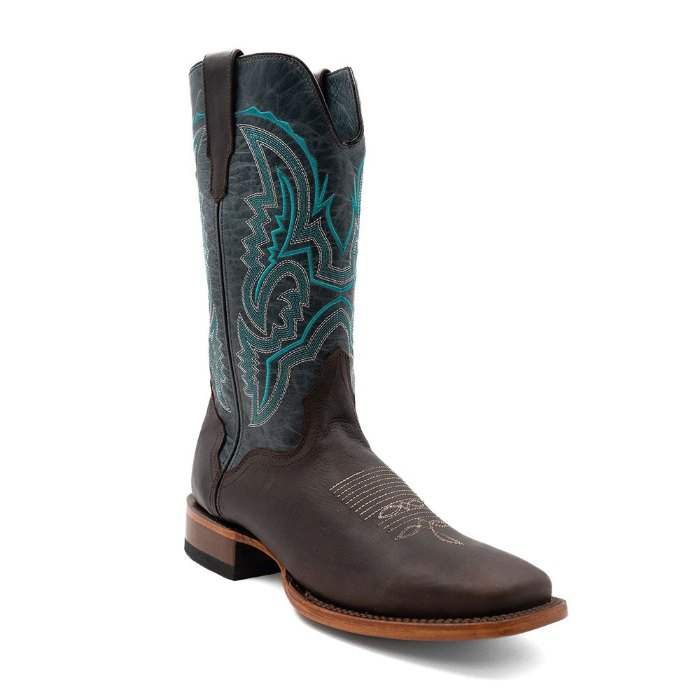 Ferrini Clint 15493-09 Leather Square Toe Cowboy Boots Chocolate