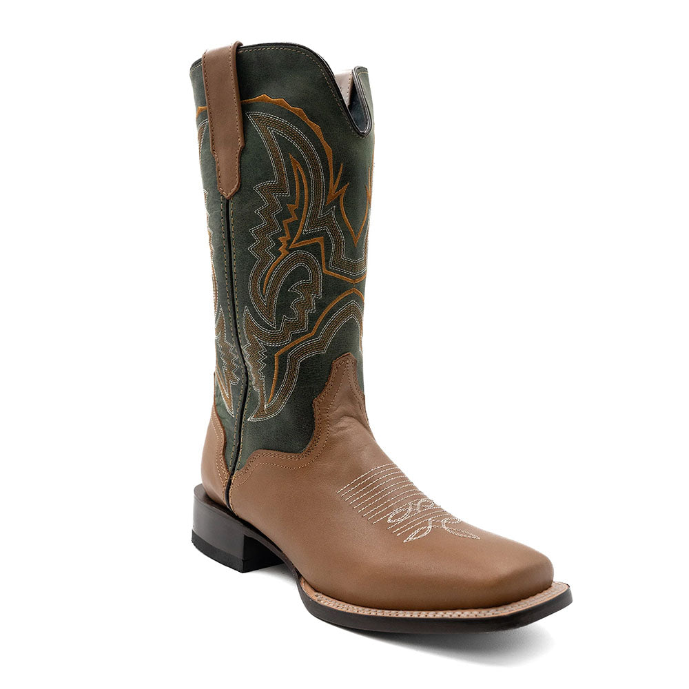 Ferrini Clint 15493-29 Leather Square Toe Cowboy Boots Honey